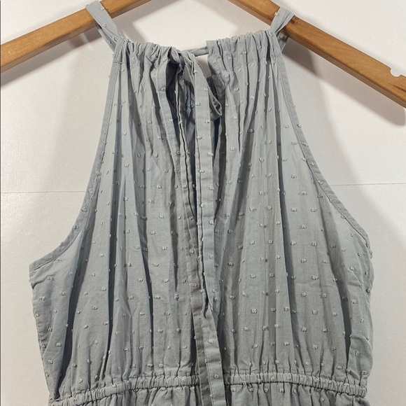 Adyson Parker 100% Cotton Gray Embroidered Lace Hem Halter Midi Sundress - Picture 6 of 6